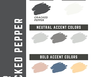 Behr Cracked Pepper whole home color palette - interior paint palette