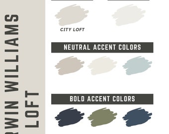 City Loft Sherwin Williams whole home color palette - interior paint palette