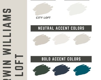 City Loft Sherwin Williams whole home color palette - interior paint palette