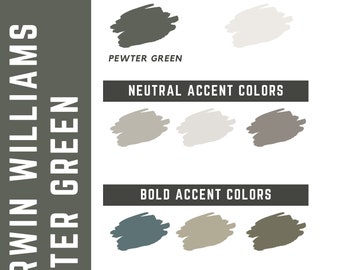 Pewter Green Sherwin Williams whole home color palette - interior paint palette