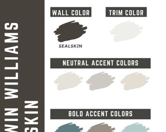 Sealskin Sherwin Williams whole home color palette - interior paint palette