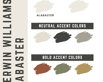 Alabaster Sherwin Williams whole home color palette - interior paint palette - earthy aesthetic