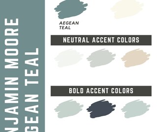 Aegean Teal Benjamin Moore whole home color palette - interior paint palette