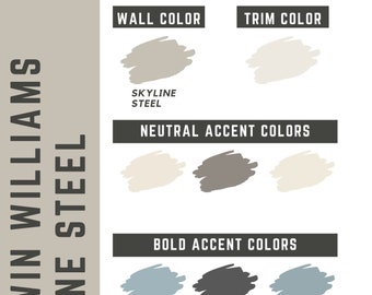 Skyline Steel Sherwin Williams whole home color palette - interior paint palette