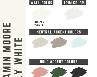 Simply White Benjamin Moore whole home color palette - interior paint palette