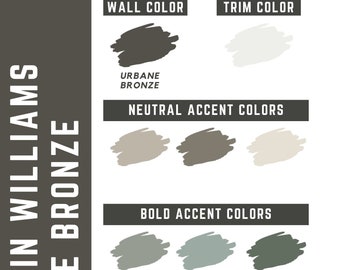 Urbane Bronze Sherwin Williams whole home color palette - interior paint palette