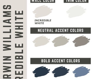 Incredible White Sherwin Williams whole home color palette - interior paint palette