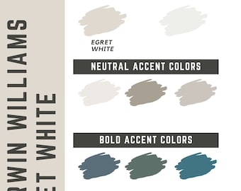Egret White Sherwin Williams whole home color palette - interior paint palette