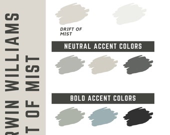 Drift of Mist Sherwin Williams whole home color palette - interior paint palette