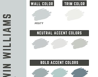 Misty Sherwin Williams whole home color palette - interior paint palette