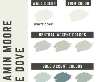 White Dove Benjamin Moore whole home color palette - interior paint palette