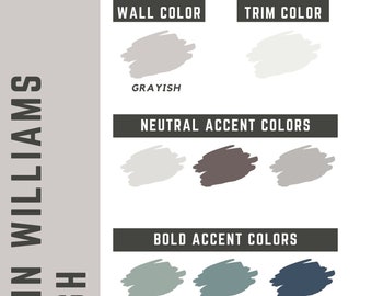 Grayish Sherwin Williams whole home color palette - interior paint palette