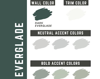 Behr Dark Everglade whole home color palette - interior paint palette