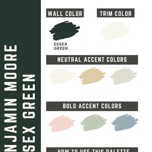 Essex Green Benjamin Moore Whole Home Color Palette - Interior Paint