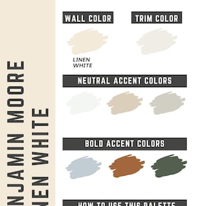 Leinen-Weiß Benjamin Moore ganze Hausfarbpalette - Innenfarbenpalette