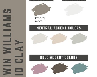 Studio Clay Sherwin Williams whole home color palette - interior paint palette