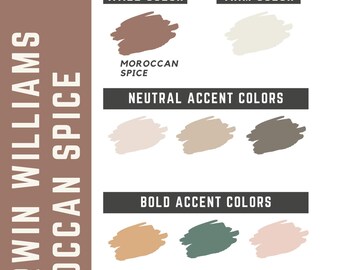 Moroccan Spice Sherwin Williams whole home color palette - interior paint palette