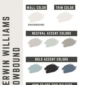 Snowbound Sherwin Williams whole home color palette - interior paint palette