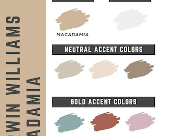 Macadamia Sherwin Williams whole home color palette - interior paint palette