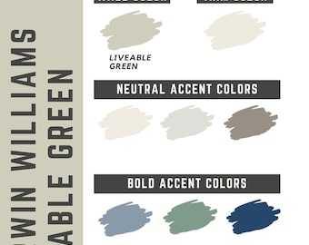 Liveable Green Sherwin Williams whole home color palette - interior paint palette
