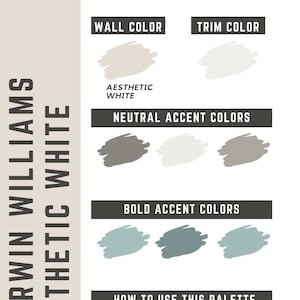 Aesthetic White Sherwin Williams whole home color palette - interior paint palette