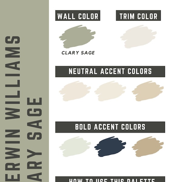 Clary Sage Sherwin Williams whole home color palette - interior paint palette