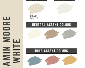 Bone White Benjamin Moore whole home color palette - interior paint palette