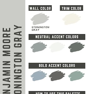 Stonington Gray Benjamin Moore whole home color palette - interior paint palette