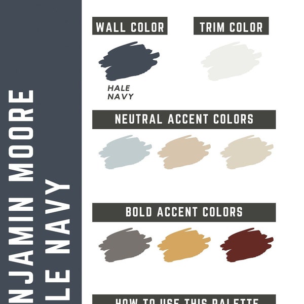 Hale Navy Benjamin Moore whole home color palette - interior paint palette