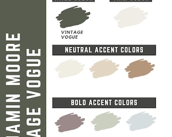 Vintage Vogue Benjamin Moore whole home color palette - interior paint palette