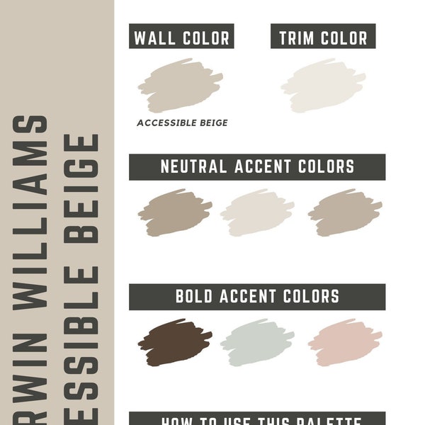 Accessible Beige Sherwin Williams whole home color palette - interior paint palette
