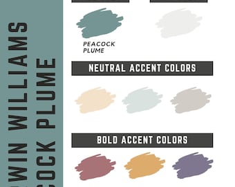Peacock Plume Sherwin Williams whole home color palette - interior paint palette