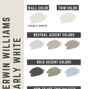 Pearly White Sherwin Williams whole home color palette - interior paint palette
