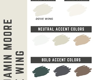 Dove Wing Benjamin Moore whole home color palette - interior paint palette