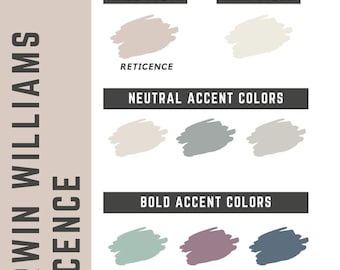 Reticence Sherwin Williams whole home color palette - interior paint palette