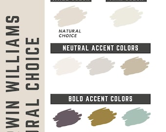 Natural Choice Sherwin Williams whole home color palette - interior paint palette