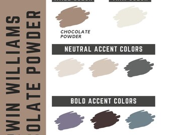 Chocolate Powder Sherwin Williams whole home color palette - interior paint palette