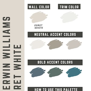 Egret White Sherwin Williams whole home color palette - interior paint palette