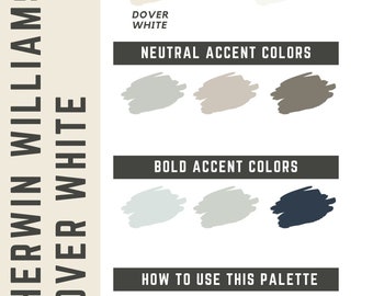 Dover White Sherwin Williams whole home color palette - interior paint palette