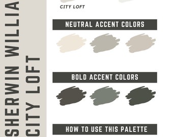 City Loft Sherwin Williams whole home color palette - interior paint palette