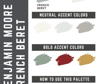 French Beret Benjamin Moore whole home color palette - interior paint palette