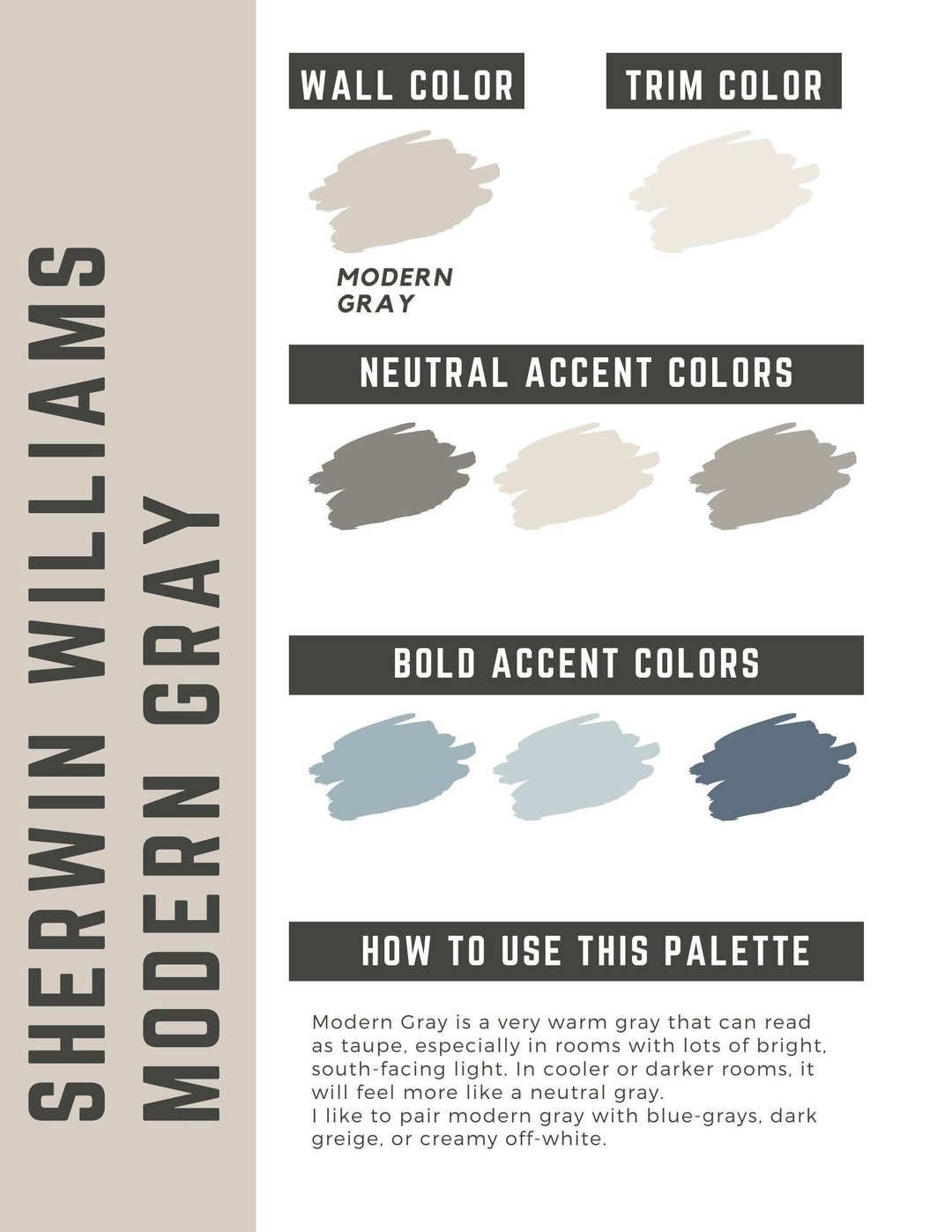 Modern Gray Sherwin Williams Whole Home Color Palette Interior Paint