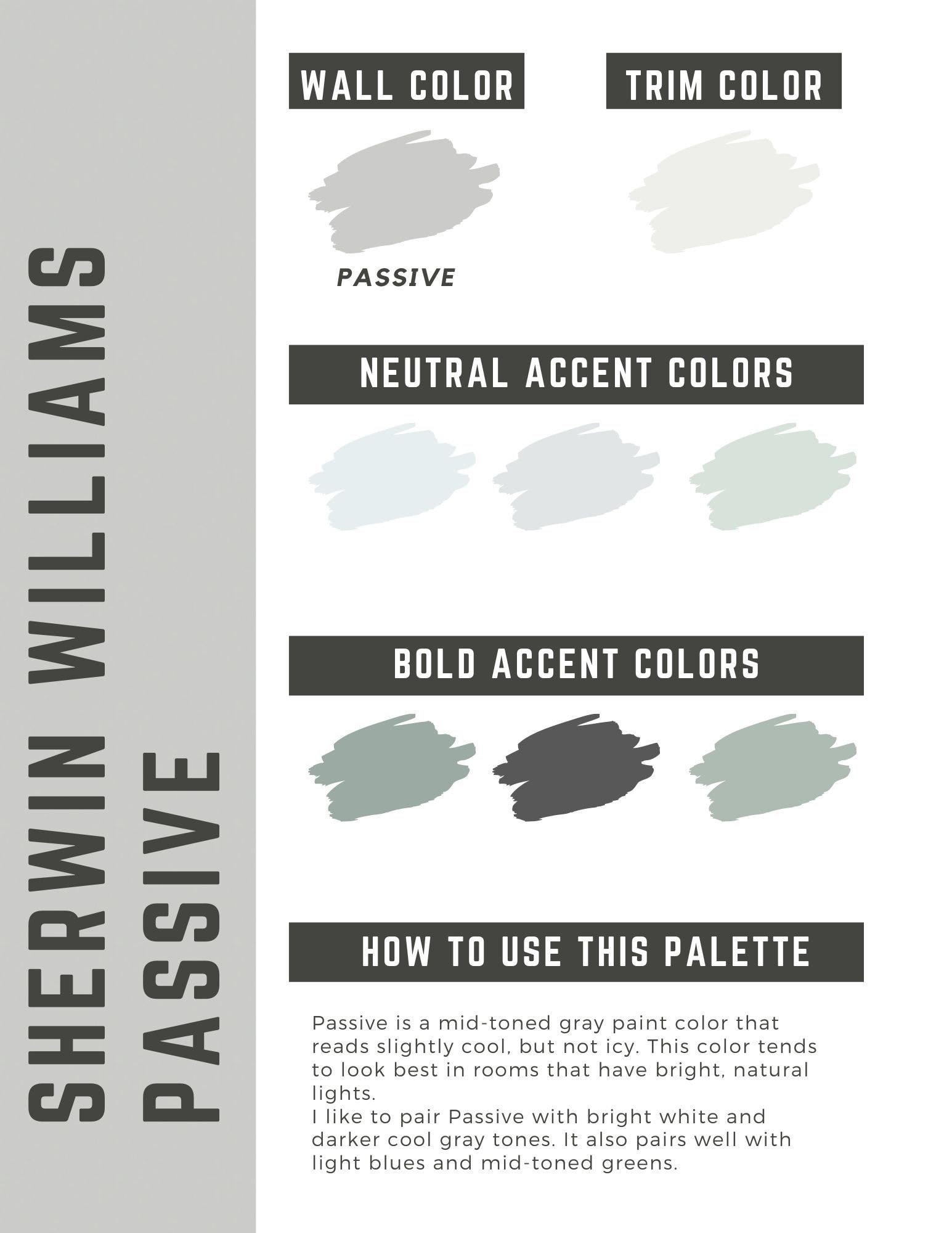 Passive Sherwin Williams Whole Home Color Palette Interior Paint