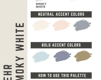 Behr Smoky White whole home color palette - interior paint palette