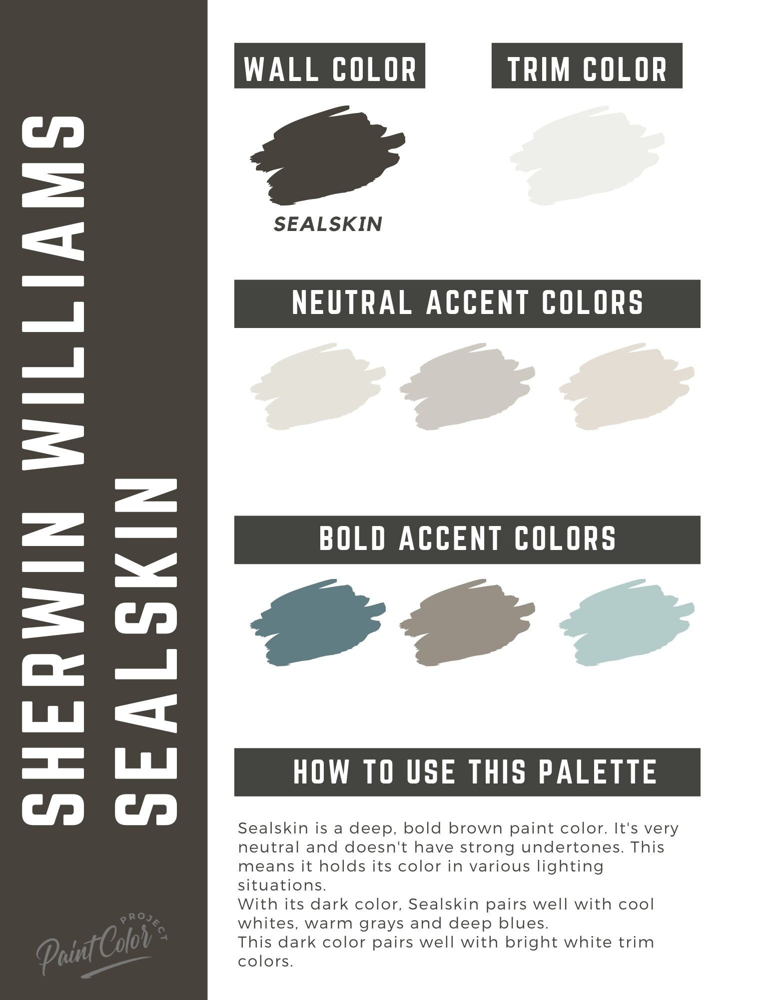 Sealskin Sherwin Williams whole home color palette - interior paint palette