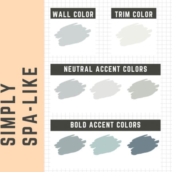 Simply Spa-Like whole home color palette - interior paint palette