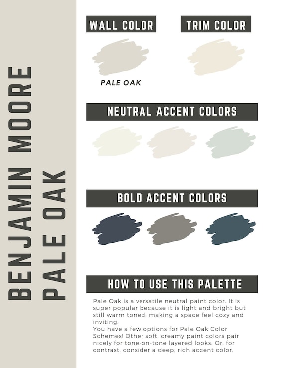 Pale Oak Benjamin Moore Whole Home Color Palette Interior Etsy