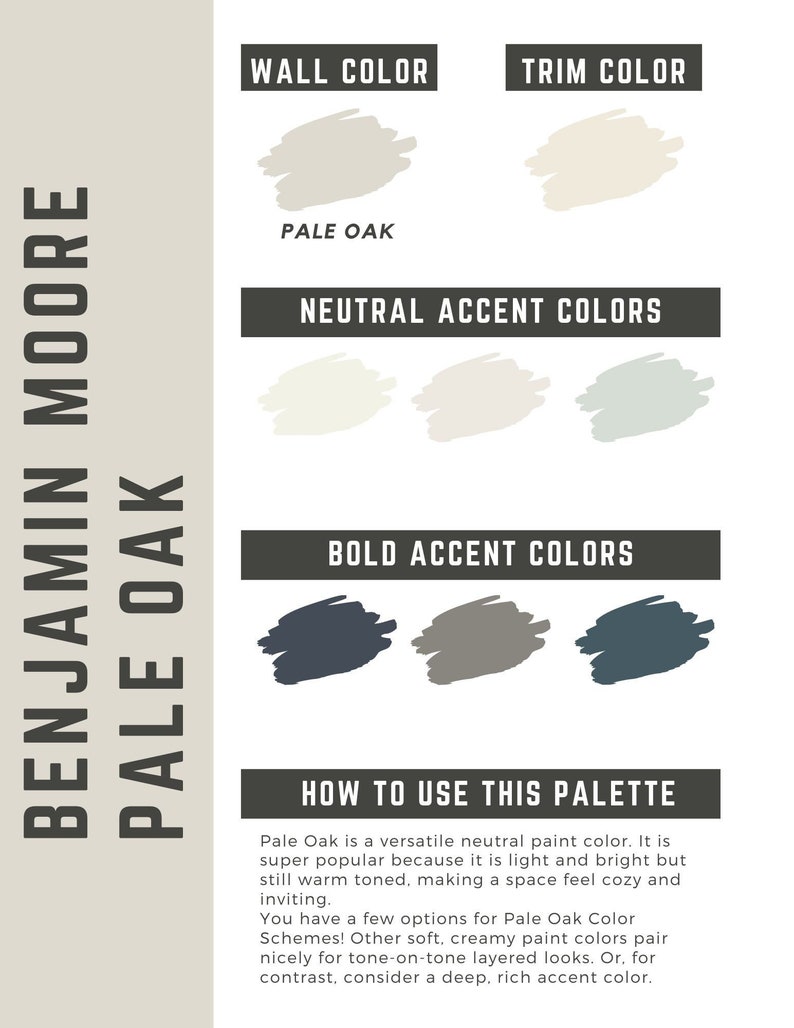 Pale Oak Benjamin Moore Whole Home Color Palette Interior Paint Palette