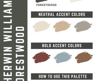 Forestwood Sherwin Williams whole home color palette - interior paint palette
