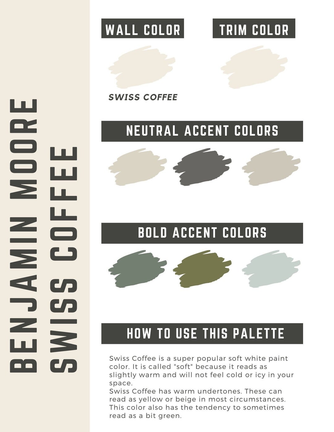 Swiss coffee color sale palette